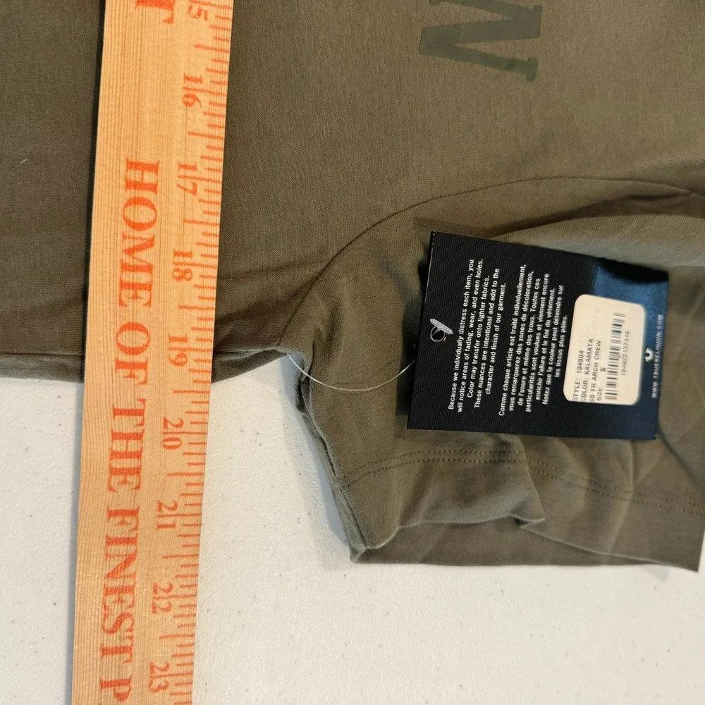 True Religion Mens SS TR Arch Crew T-Shirt Kalamata Olive Green Logo Small NEW